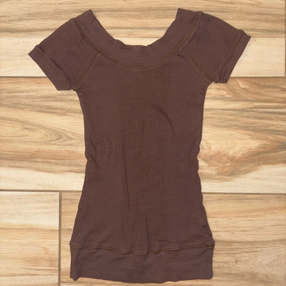 Energie ribbed brown top